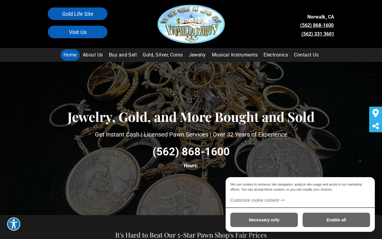 Familia Pawn website preview