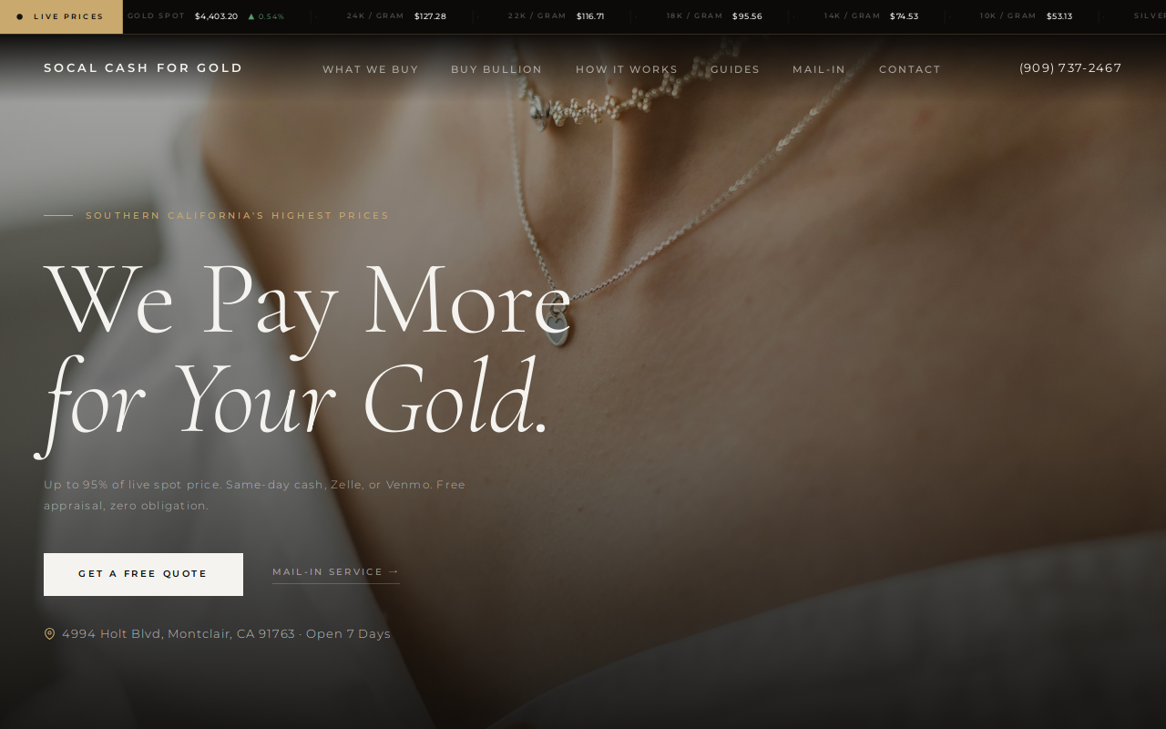 Cash 4 Gold We Buy Gold and Diamonds website preview