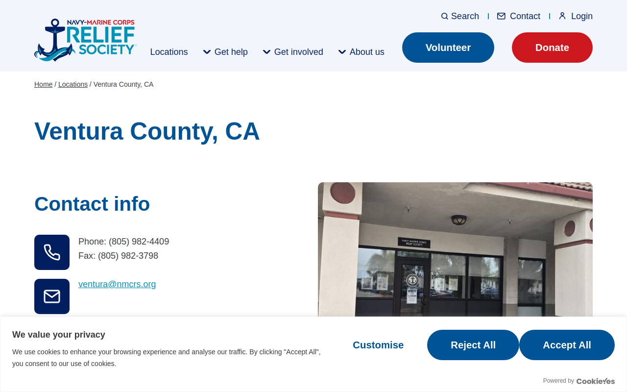 NMCRS Thrift Shop - Ventura County Naval Base website preview