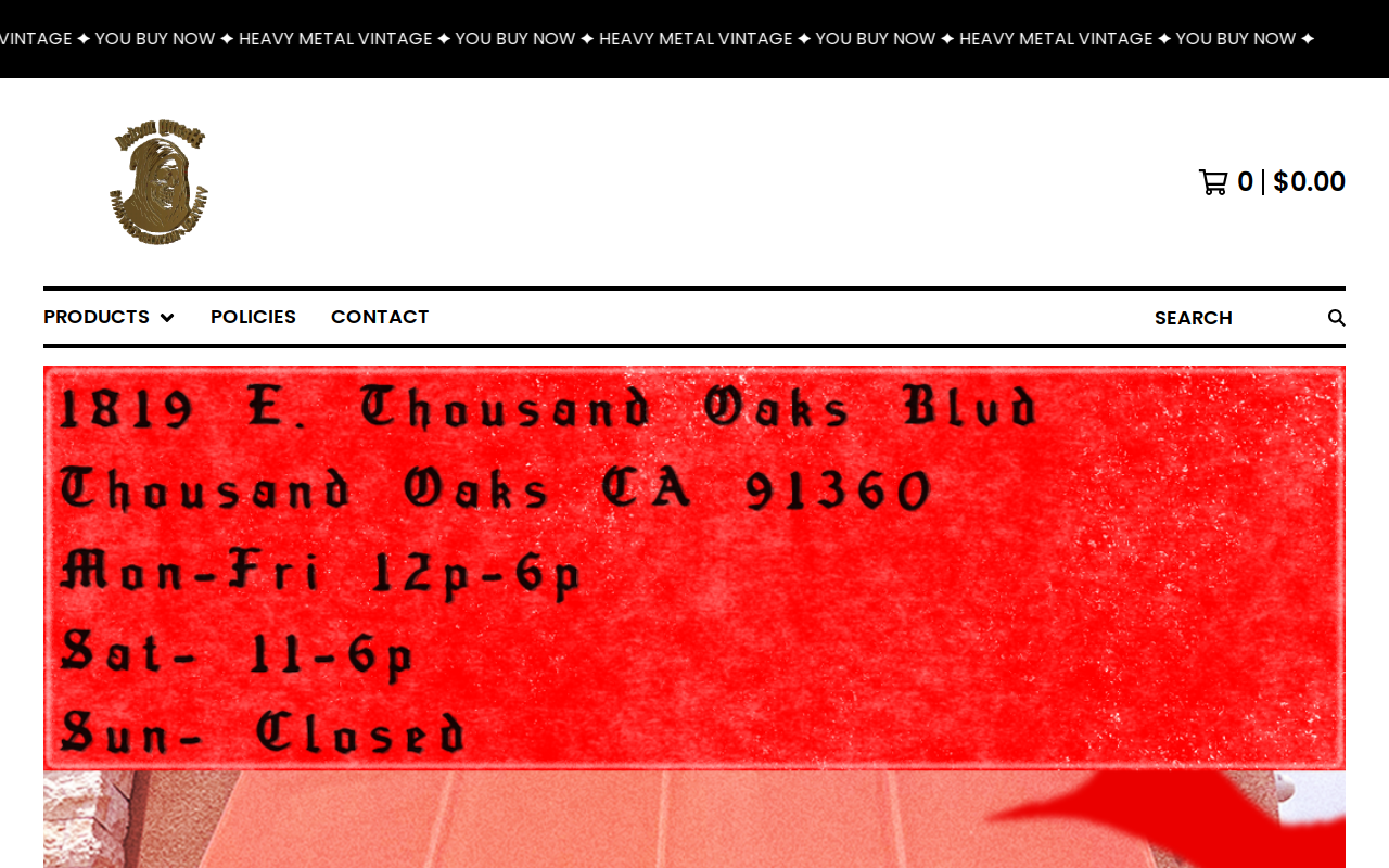 Heavy Metal Vintage website preview