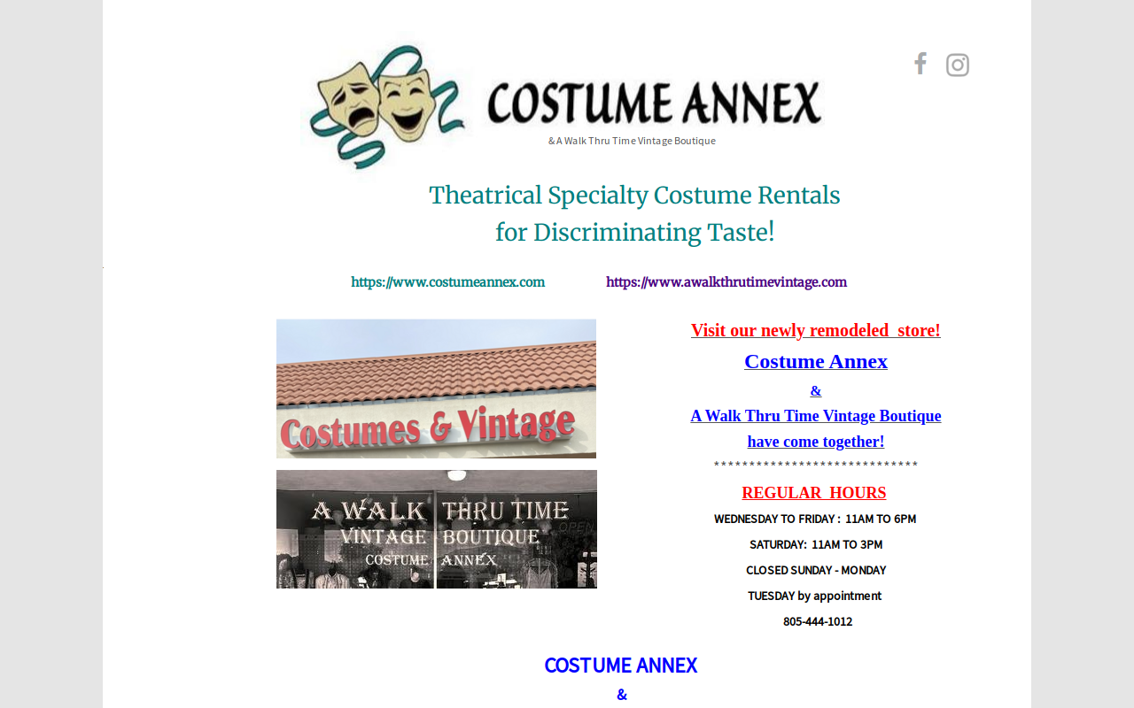 A Walk Thru Time Vintage website preview