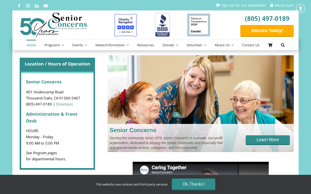 Senior Concerns Bargain Boutique website preview