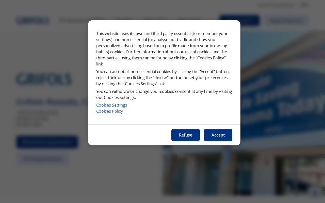 Grifols Plasma Donation Center website preview