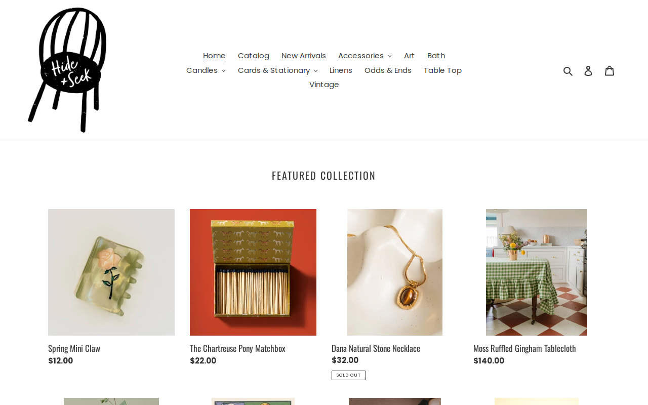 Hide and Seek Vintage Home Boutique website preview