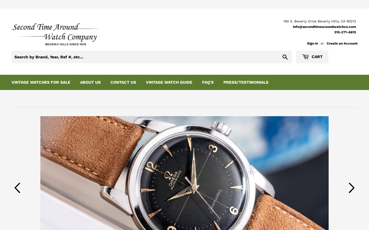 Second Time Around Watch Company website preview