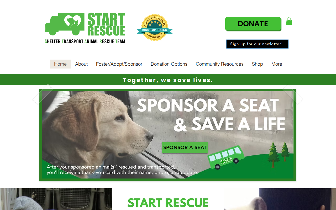 START Rescue Resale Store website preview