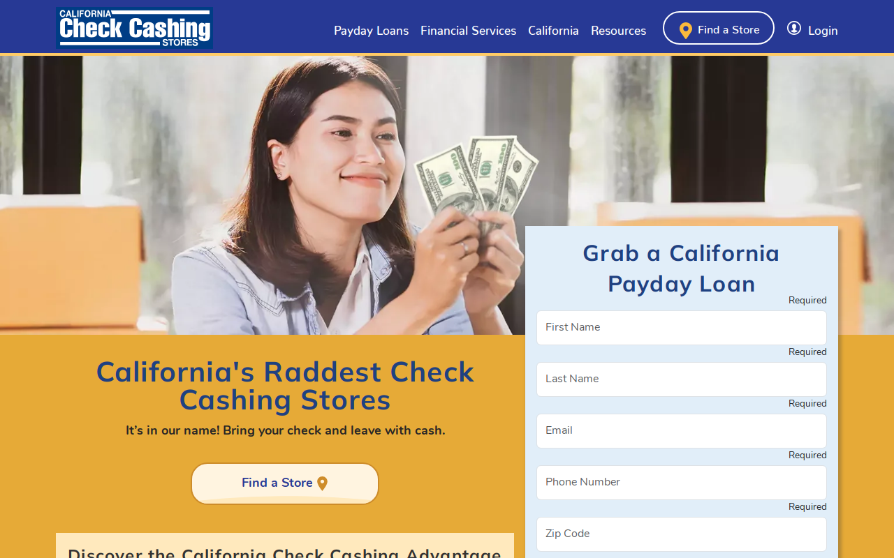 Lankershim Check Cashing Services website preview