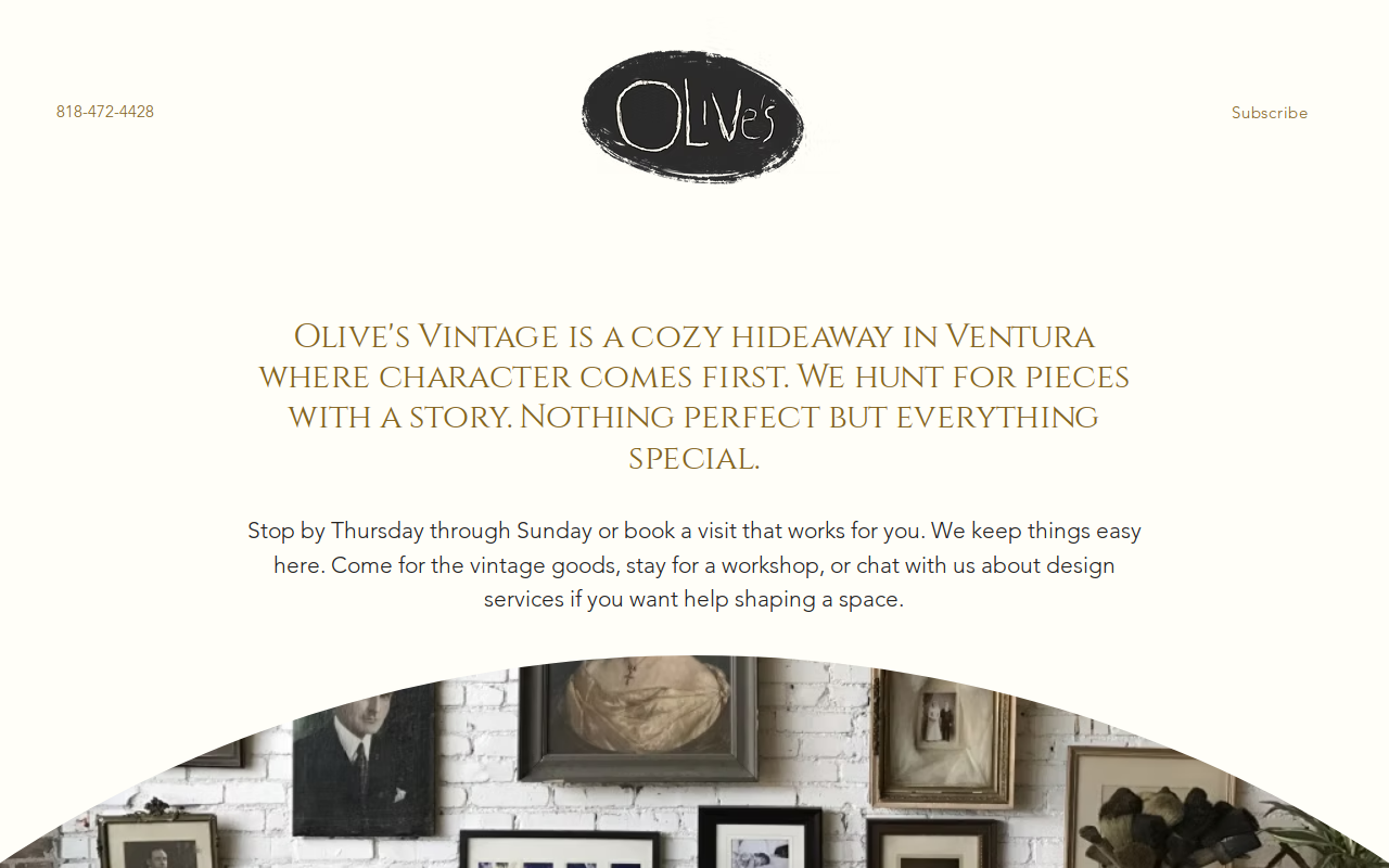Olive's Vintage website preview