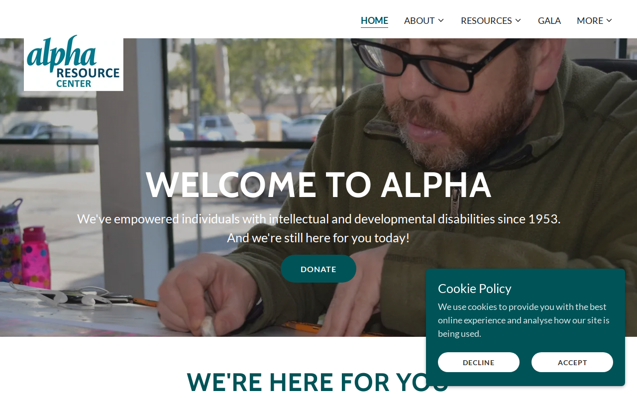 Alpha Thrift Donation Center website preview