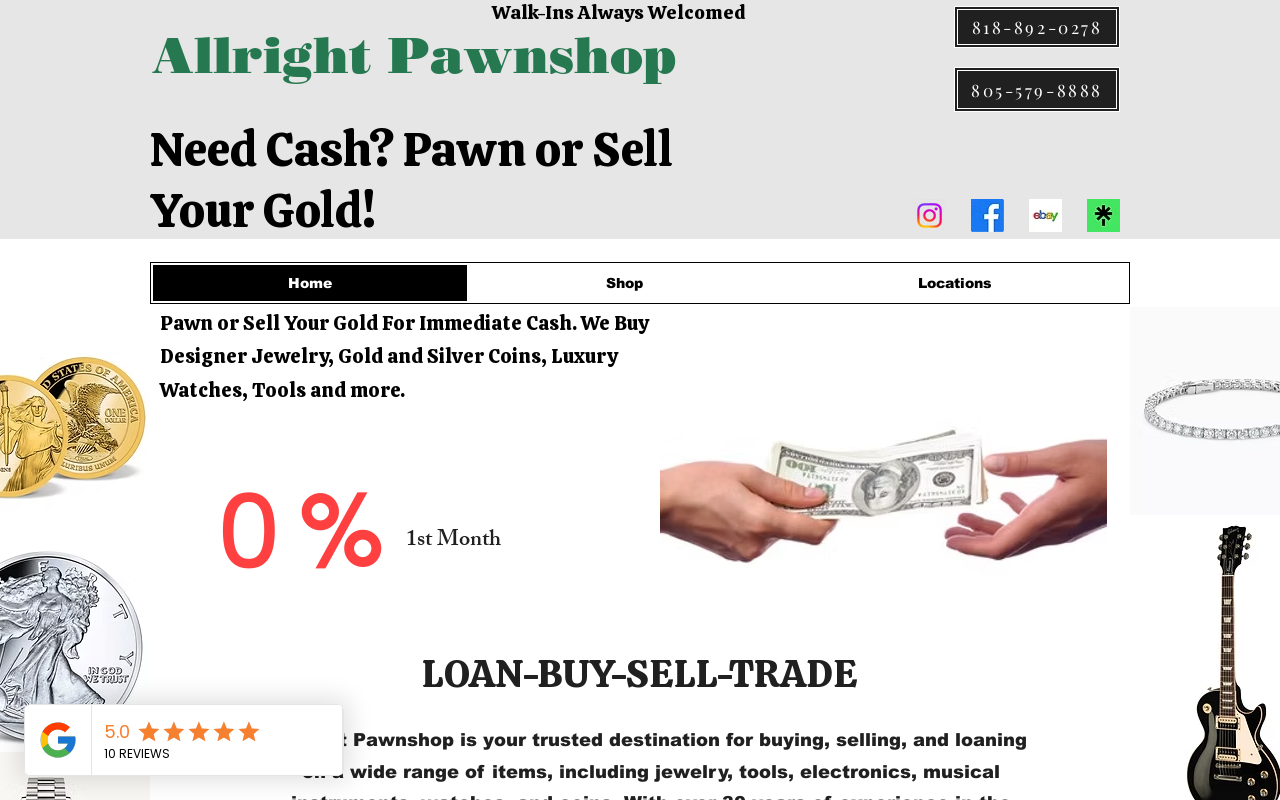 Allright PawnShop website preview