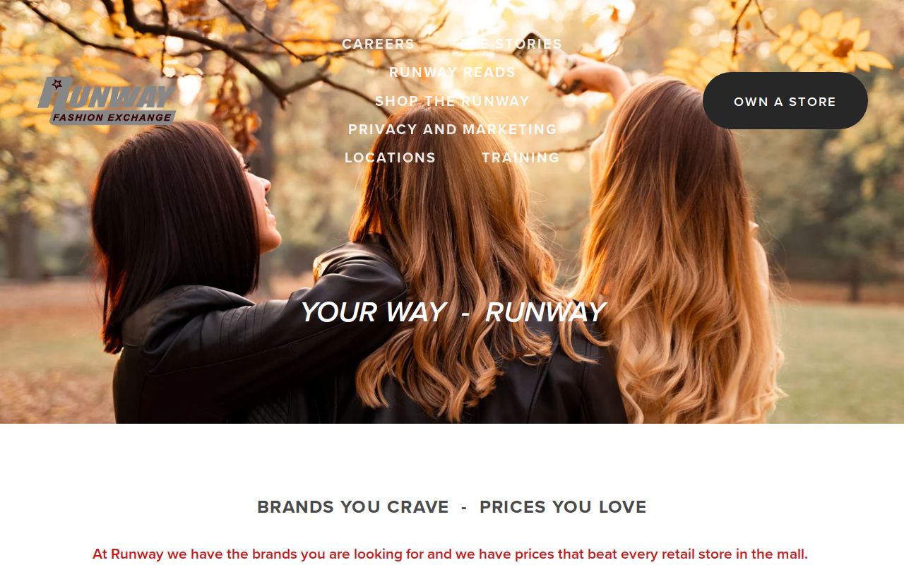 Runway Fashion Exchange website preview