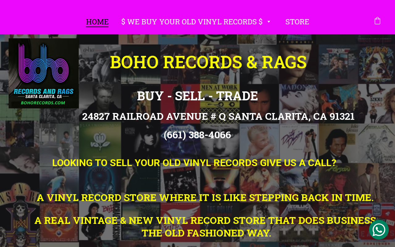 Boho Records & Rags website preview
