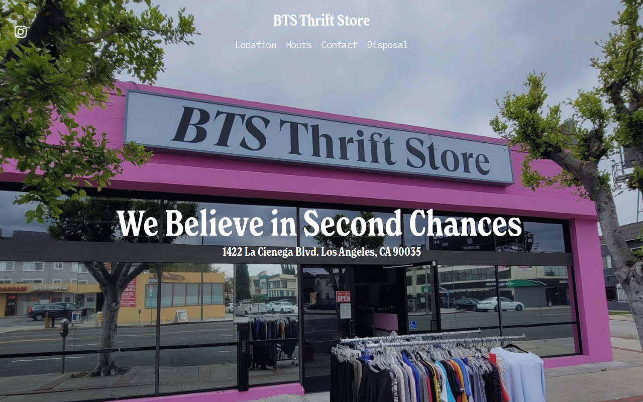 BTS Thrift Store website preview