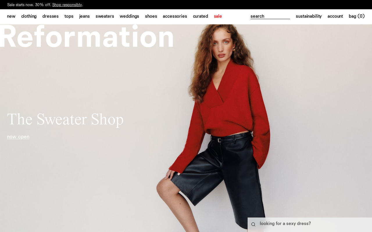 Reformation Vintage website preview