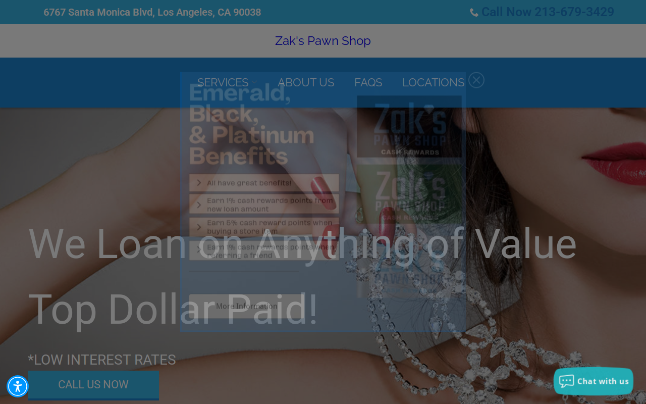 Zak's Pawn Shop website preview