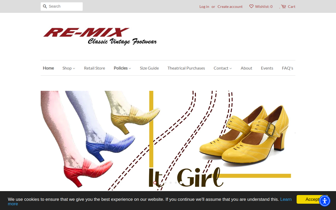 Re-Mix Vintage Shoes website preview