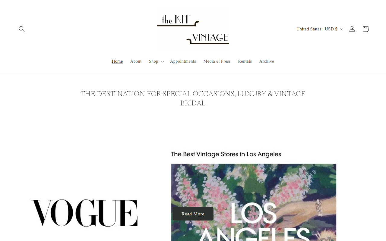 The Kit Vintage website preview