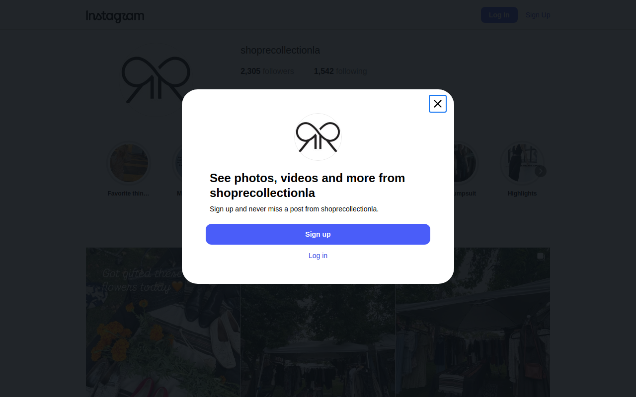Recollection website preview