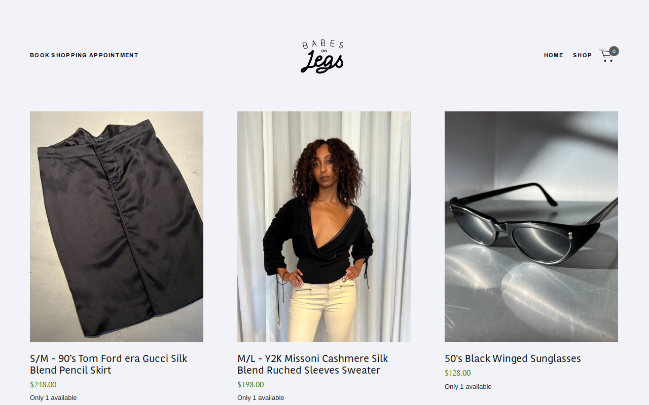 Babes on Legs website preview