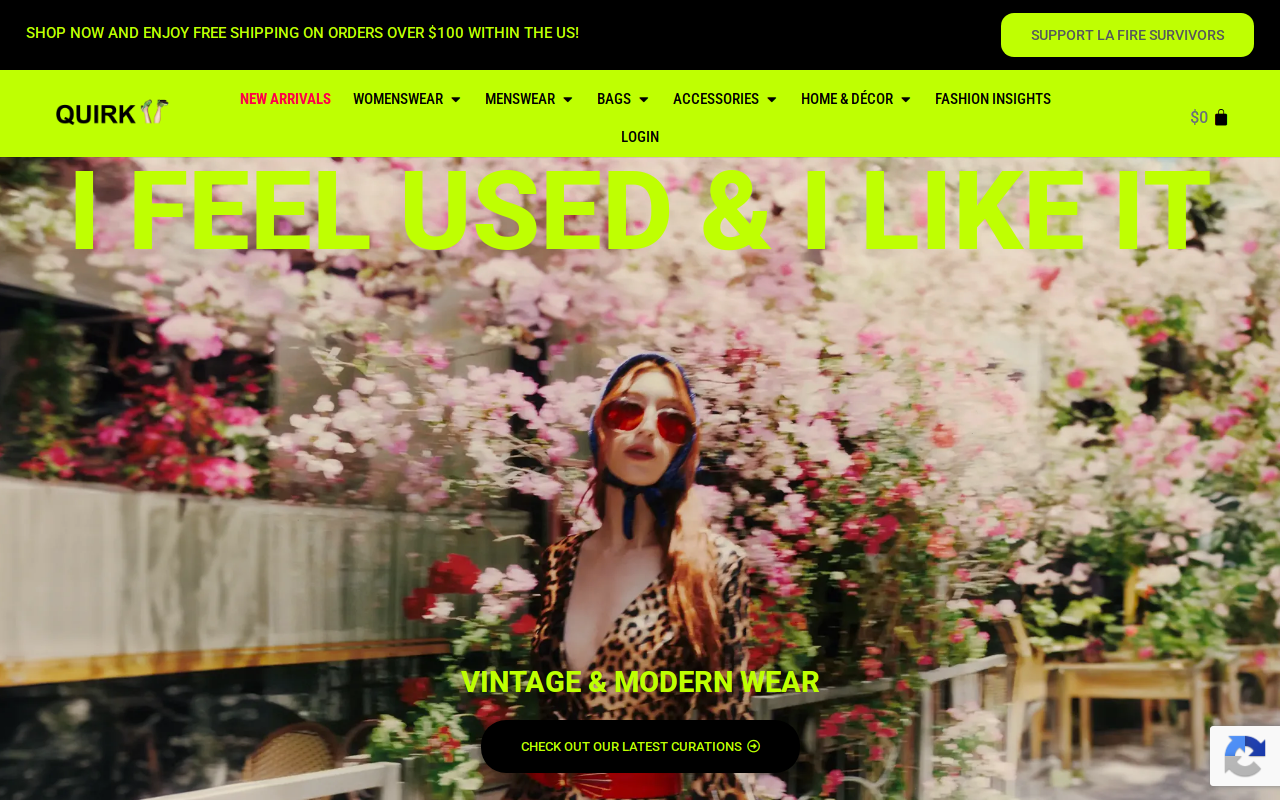 Quirk website preview