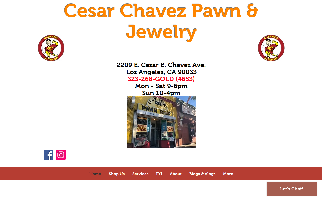 Cesar Chavez Pawn & Jewelry website preview