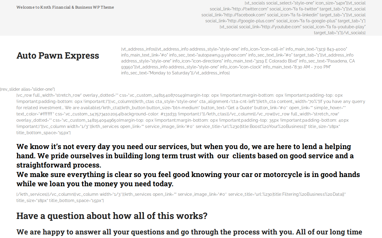 Auto Pawn Express website preview