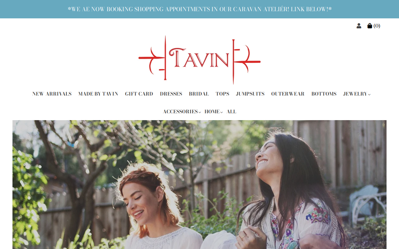 Tavin Boutique website preview