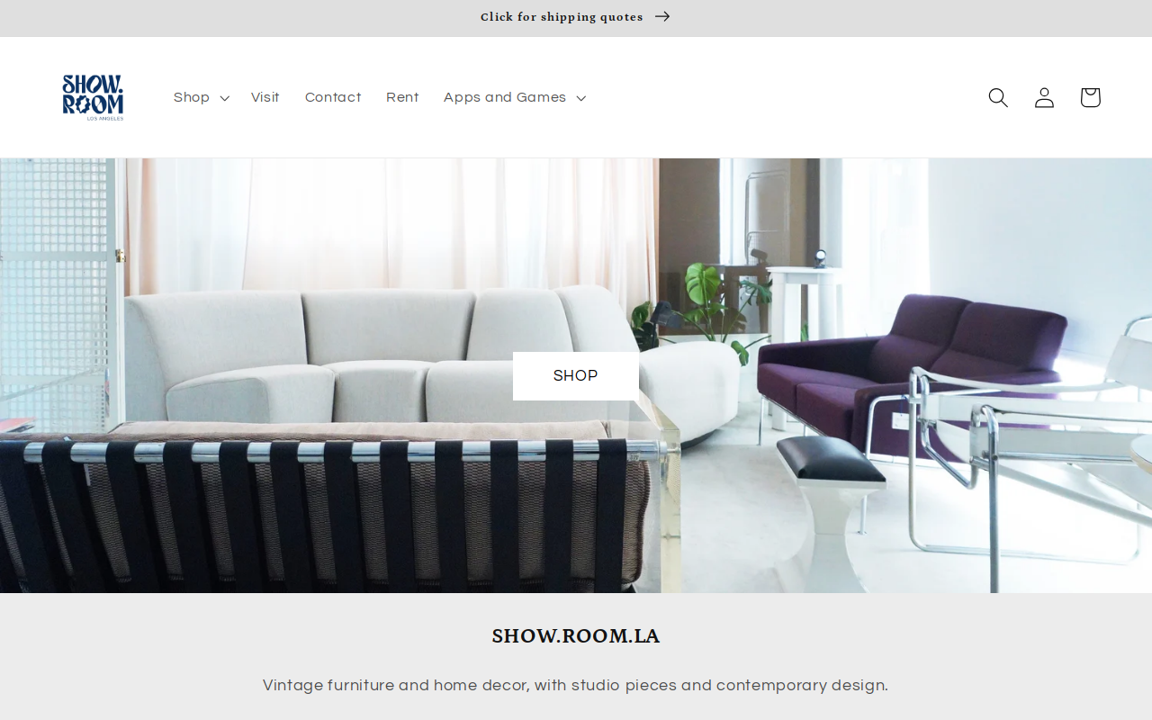 ShowRoom Los Angeles website preview