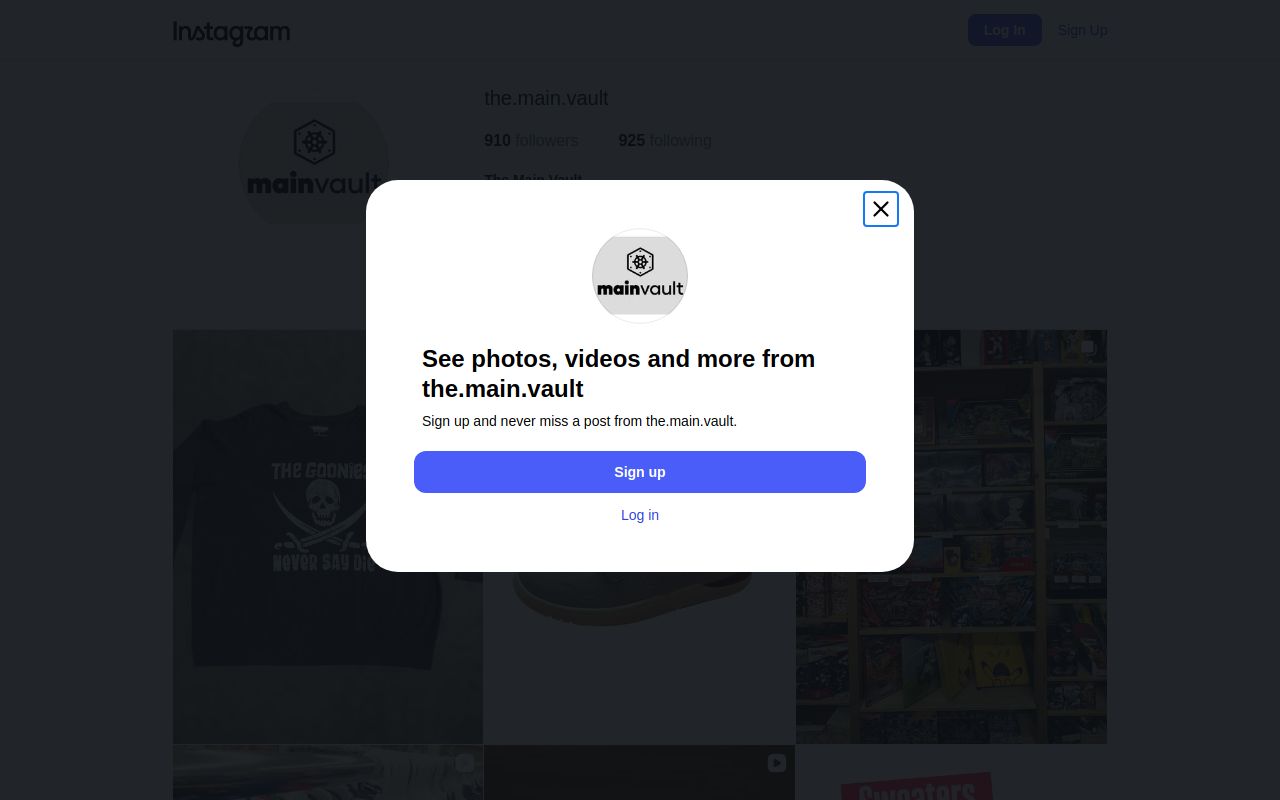 The Main Vault website preview