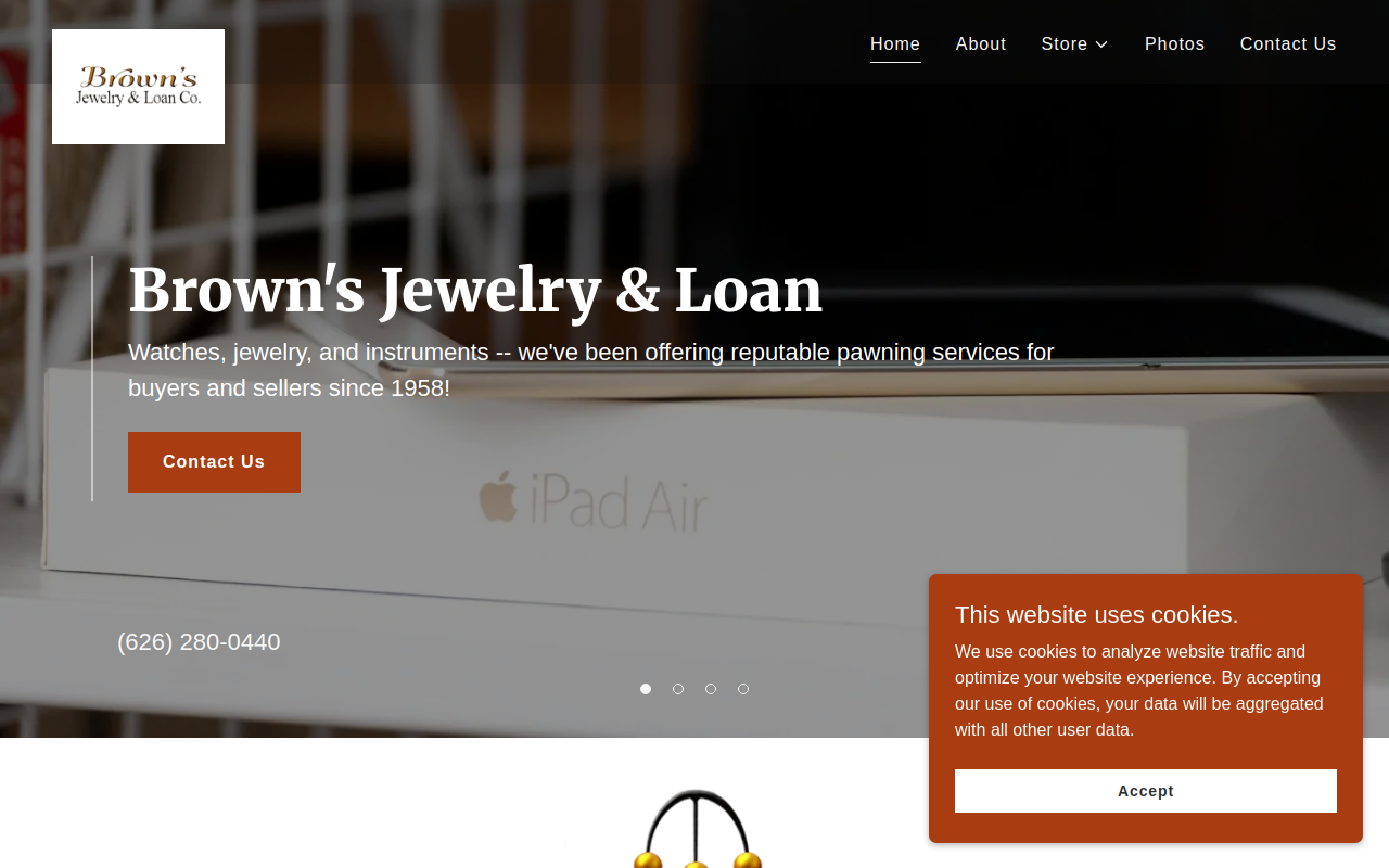 Brown's Jewelry and Loan website preview