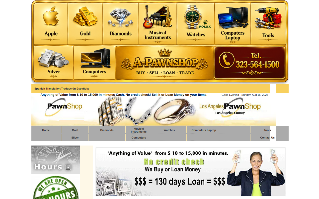Alla Pawn Shop website preview