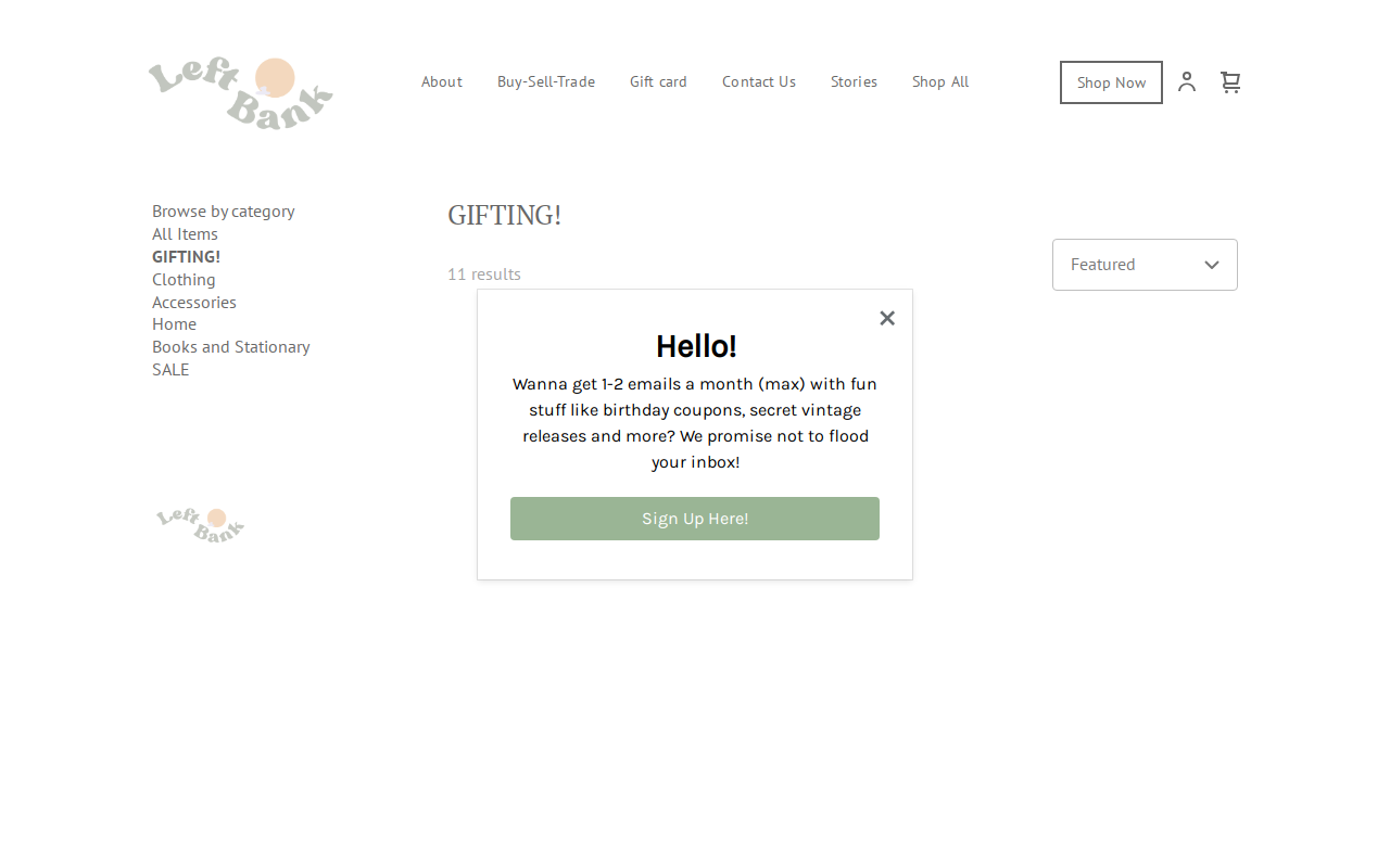 The Left Bank website preview
