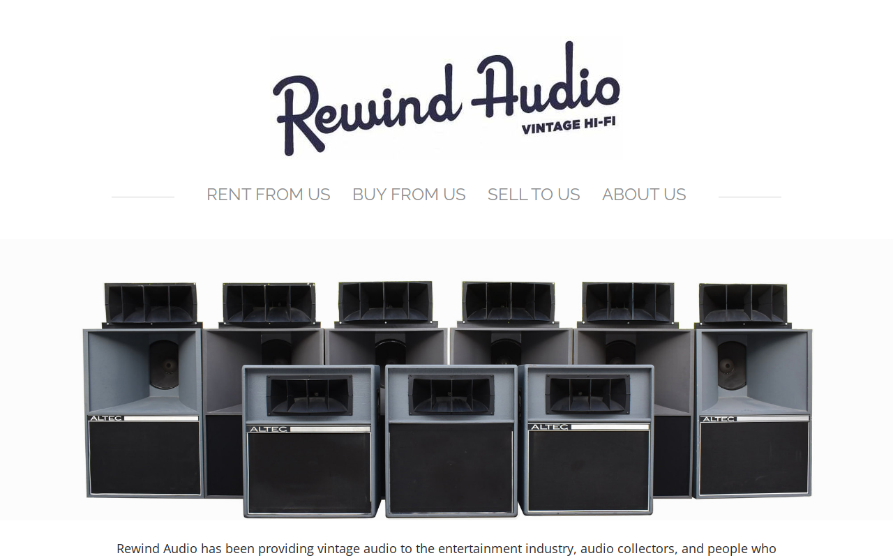 Rewind Audio website preview