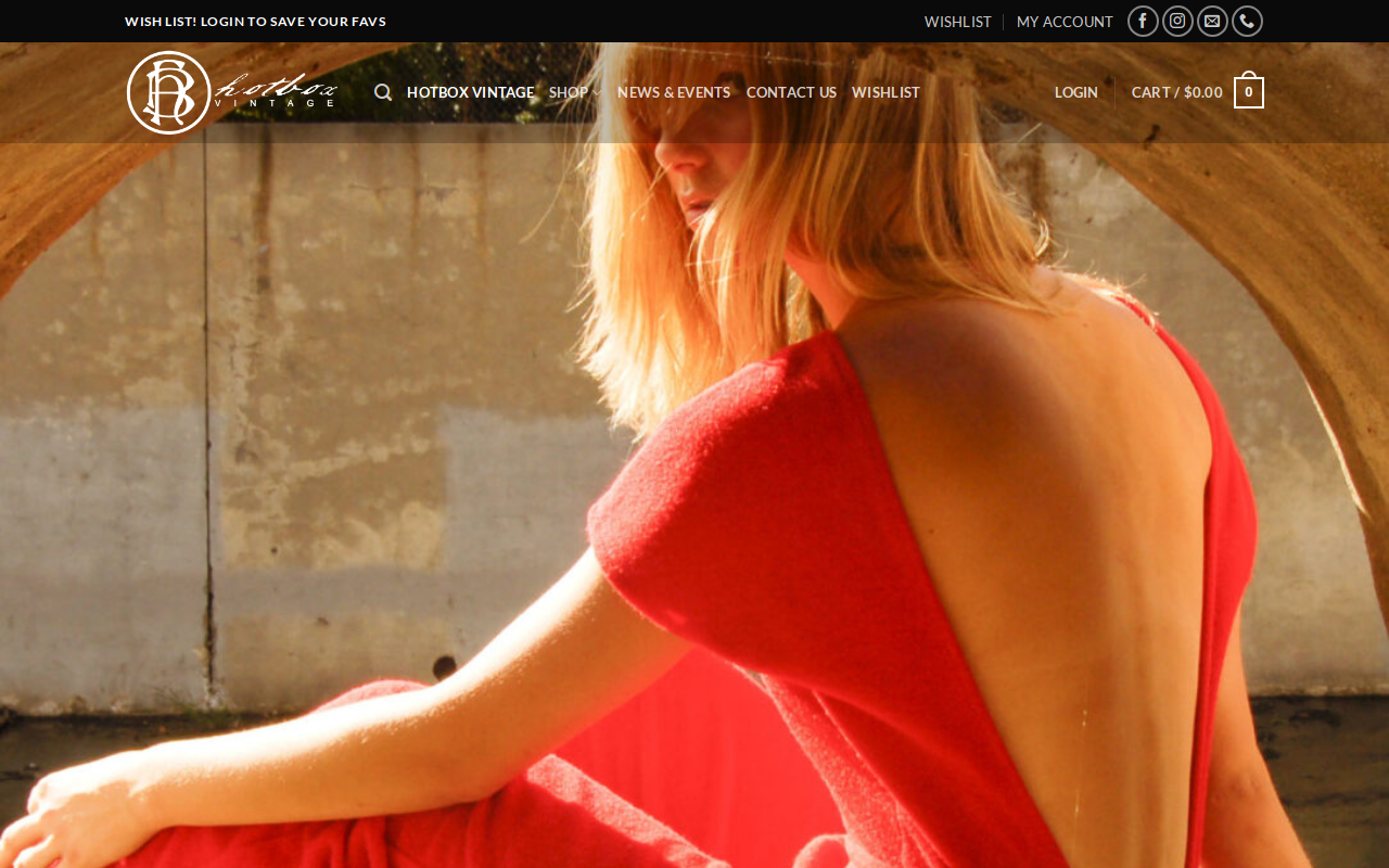 Hotbox Vintage website preview