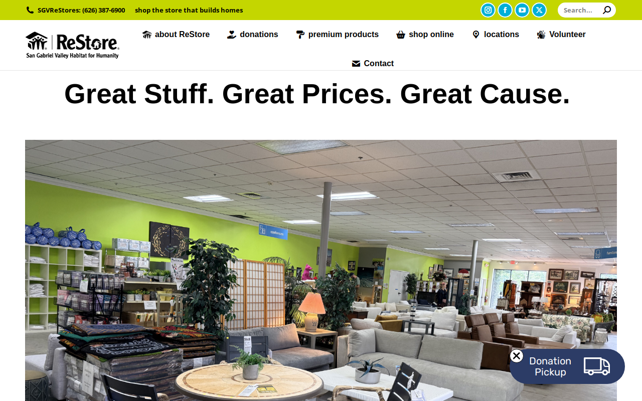 SGV ReStores, Pasadena website preview