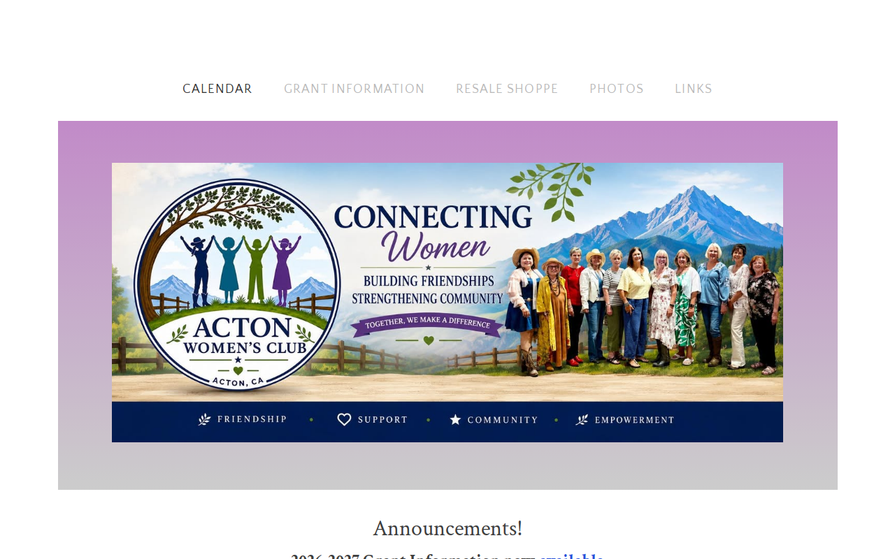 Acton Women's Club Resale Shoppe website preview