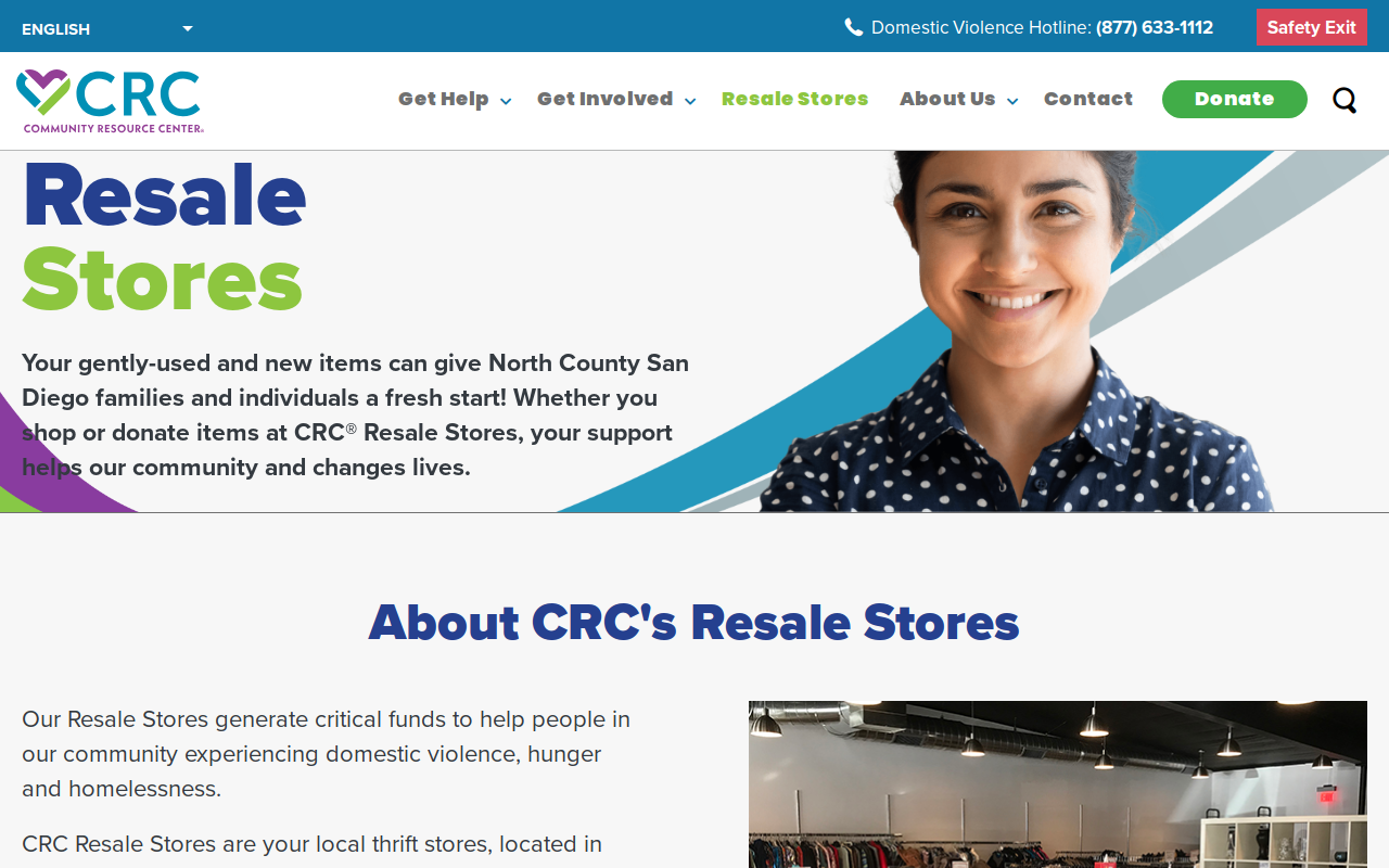 CRC Encinitas Resale Store website preview