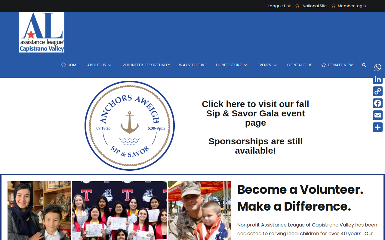 Assistance League Bargain Box website preview