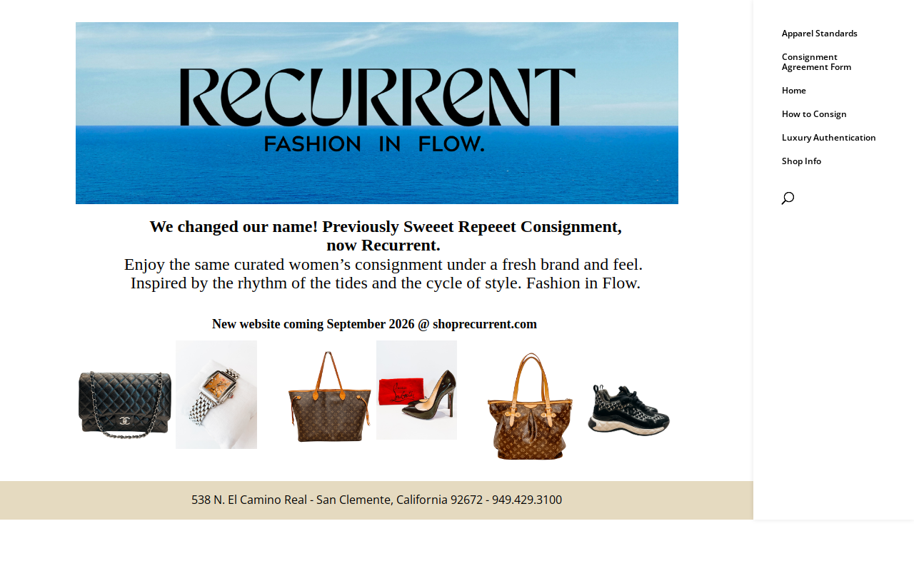 Sweeet Repeeet Consignment website preview