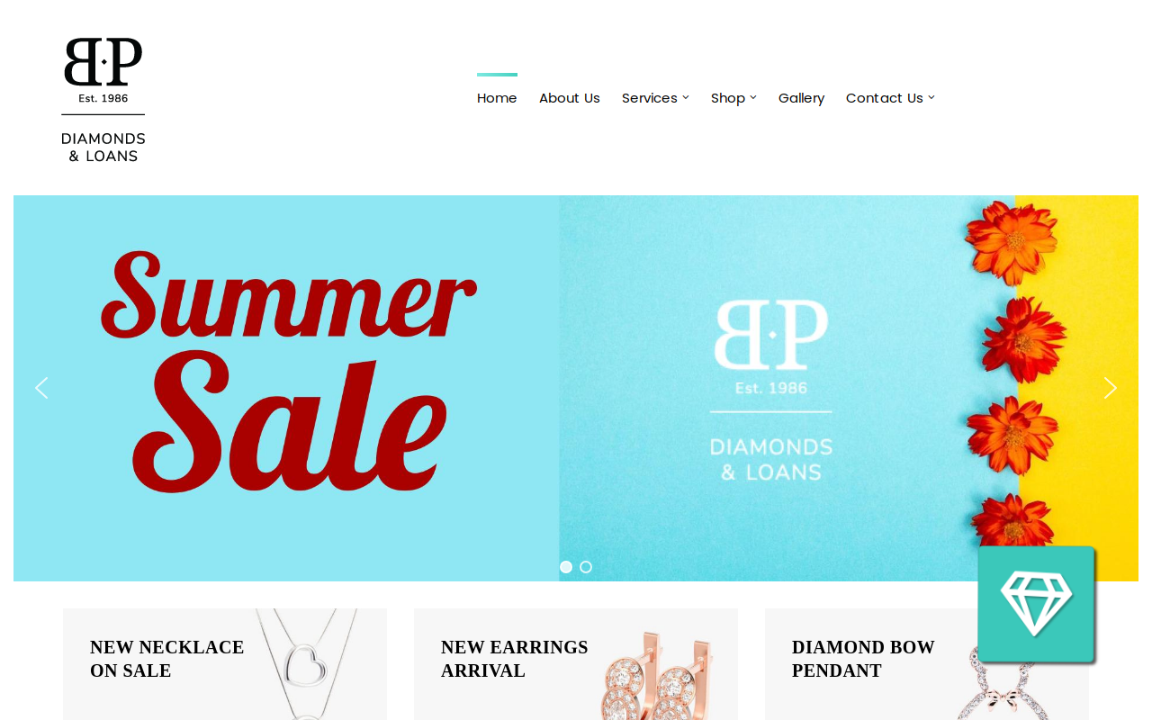 BP Diamonds and Loans website preview