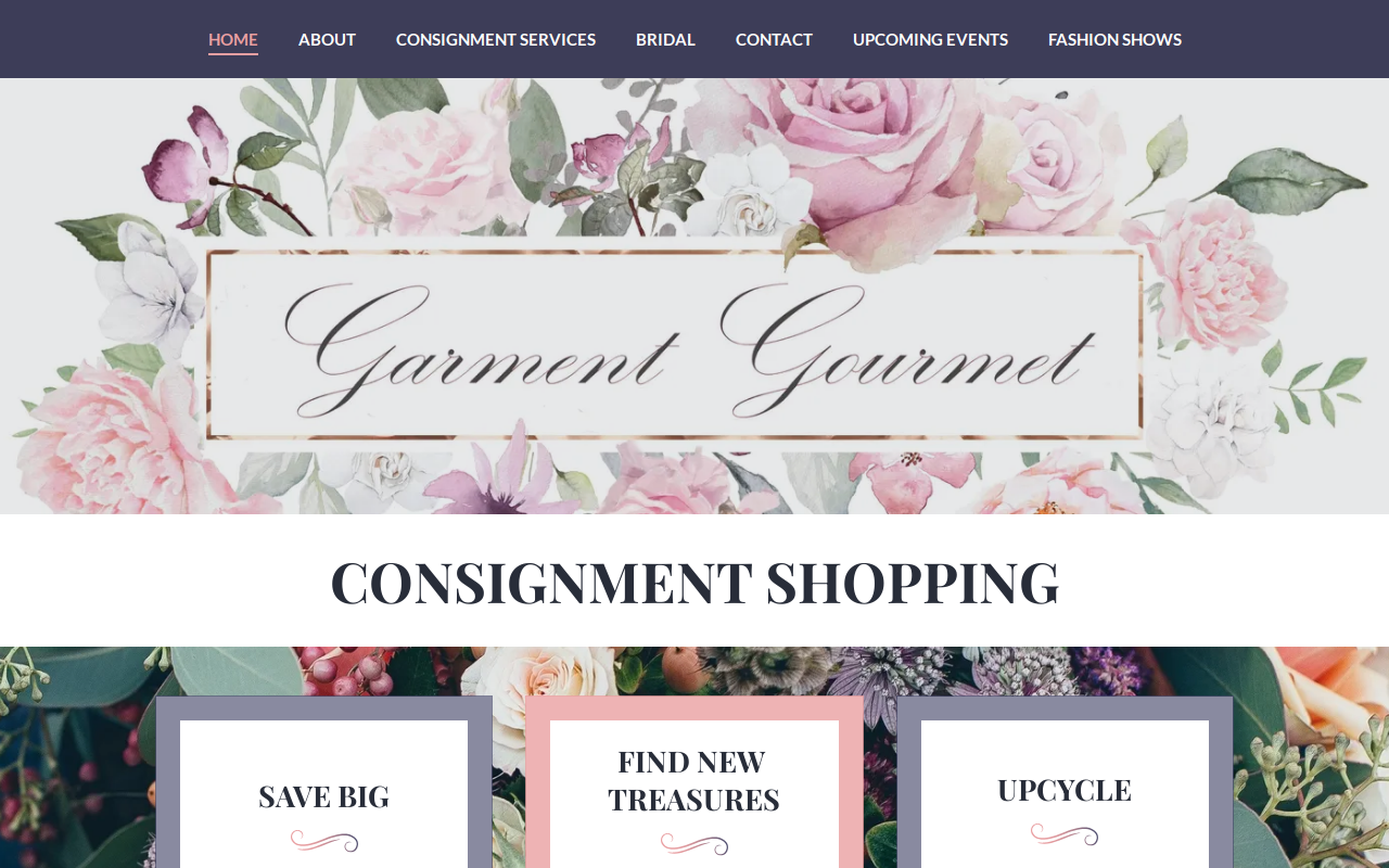 Garment Gourmet website preview