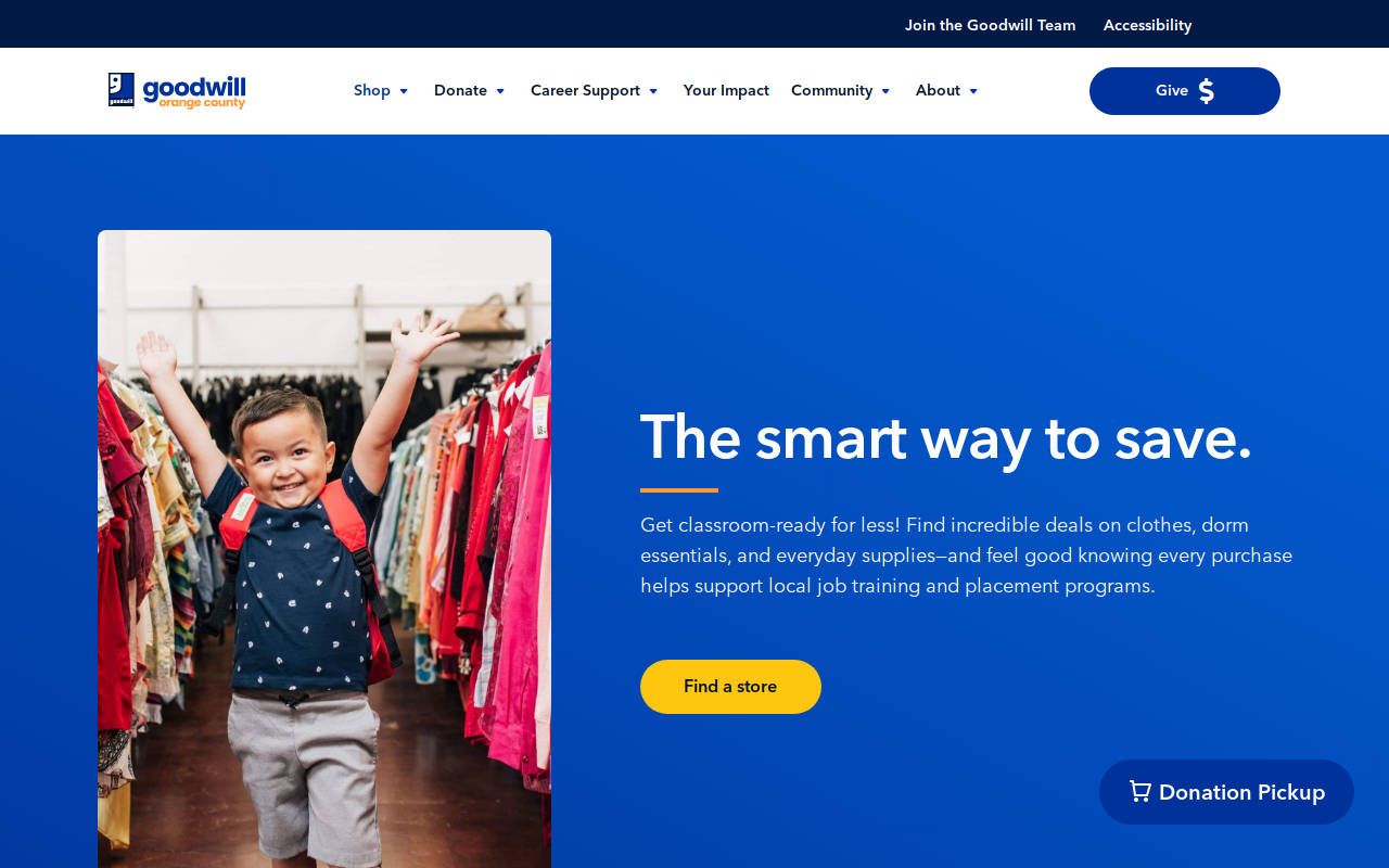 Goodwill of Orange County Donation Center website preview