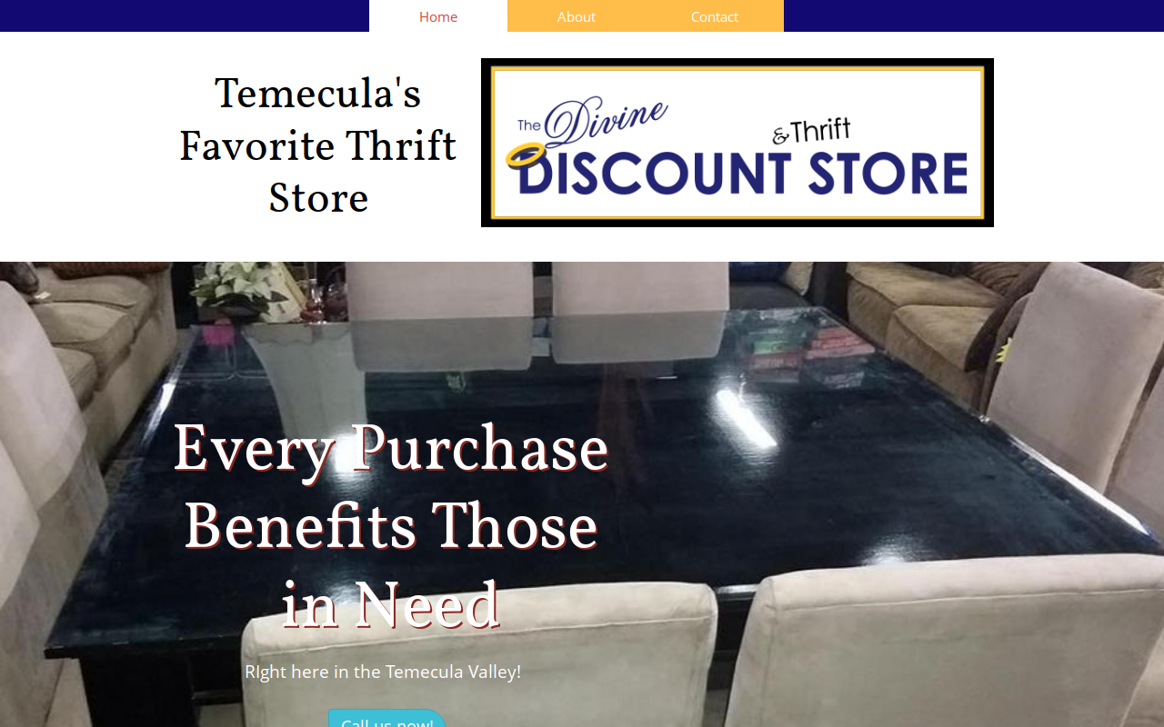 Divine Discount and Thrift Store website preview