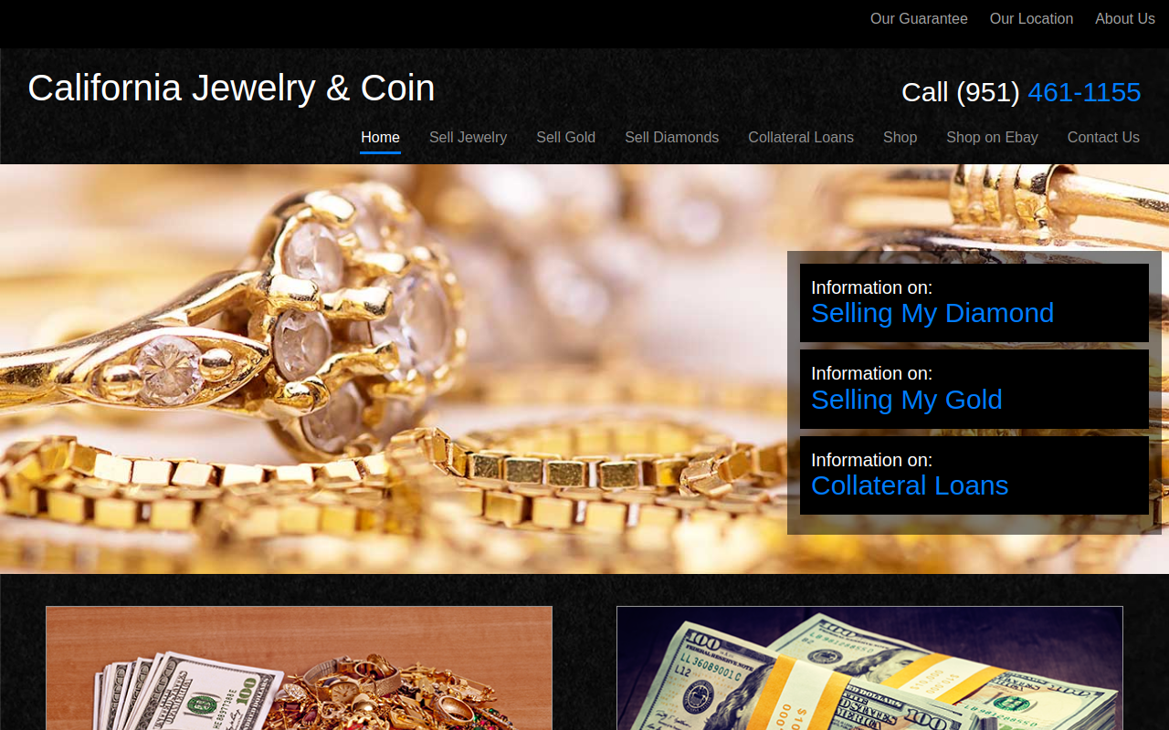 California Jewelry & Coin website preview