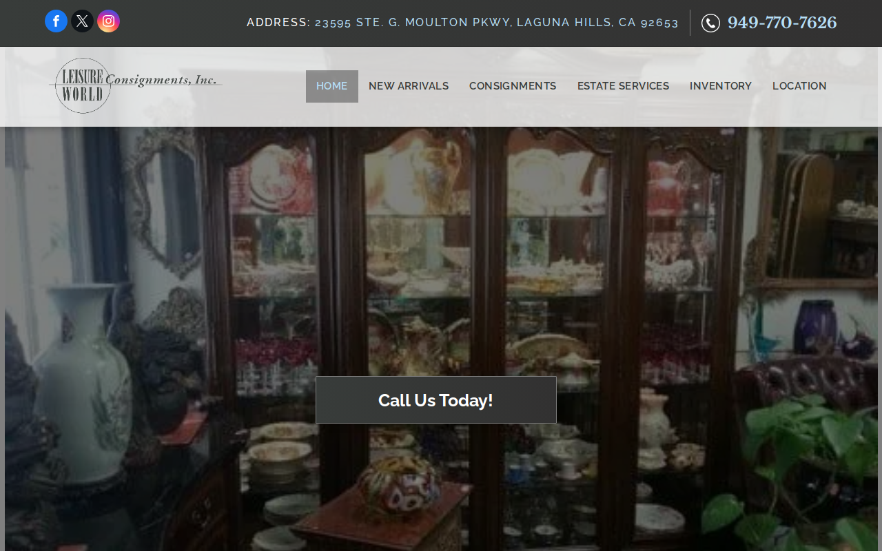 Leisure World Consignments website preview