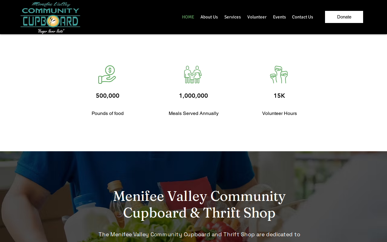 Menifee Valley Community Cupboard Thrift Shop website preview