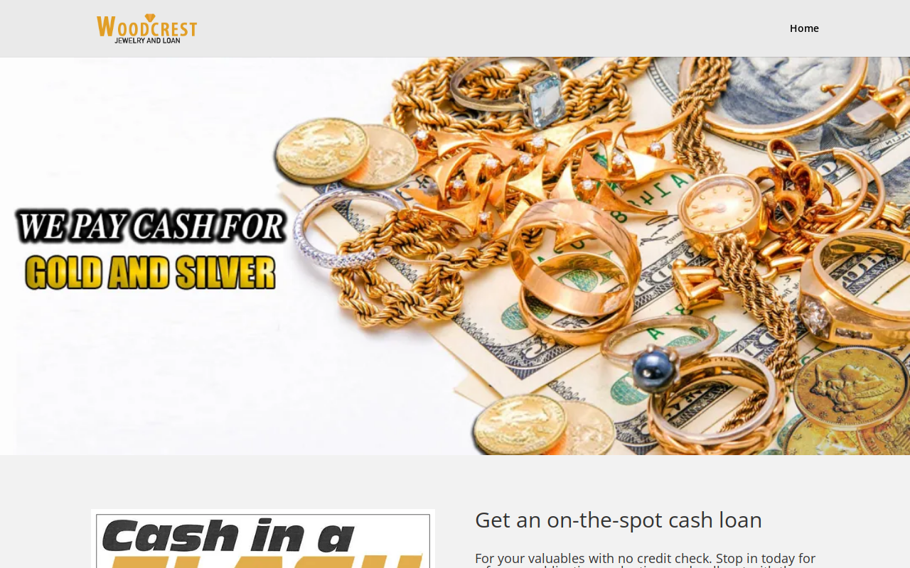 Woodcrest Jewelry & Loan website preview