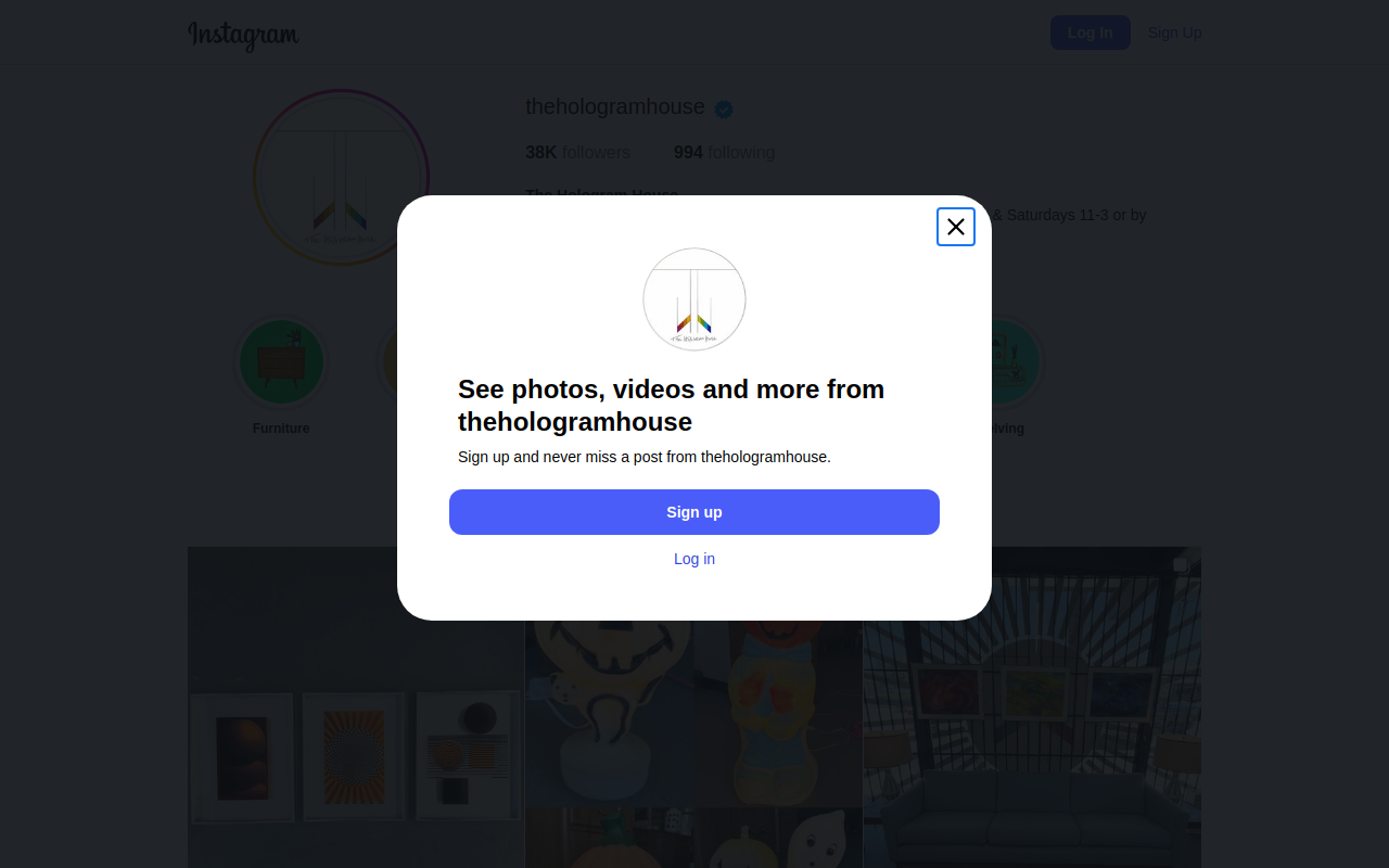 The Hologram House website preview