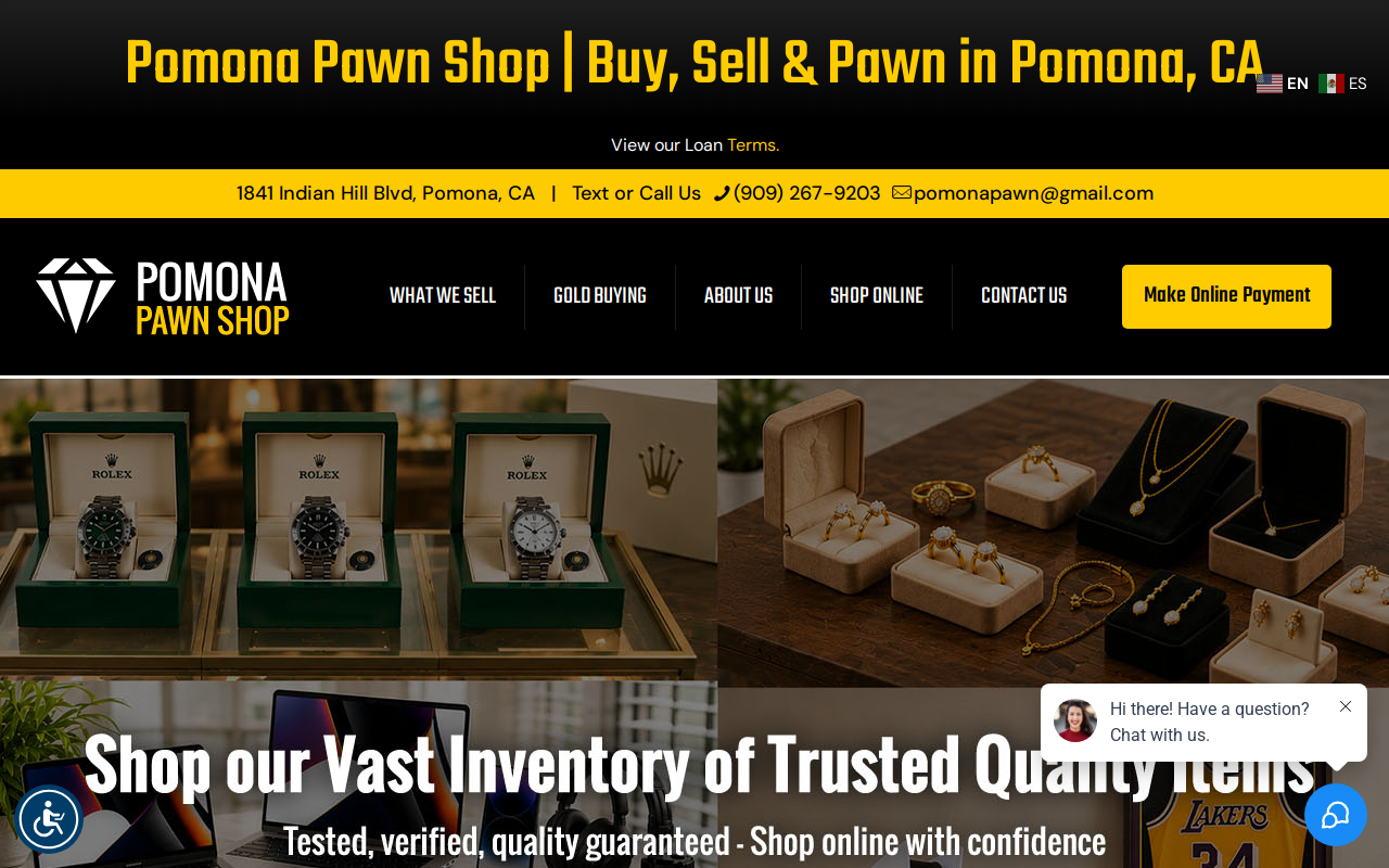 Pomona Pawn Shop website preview