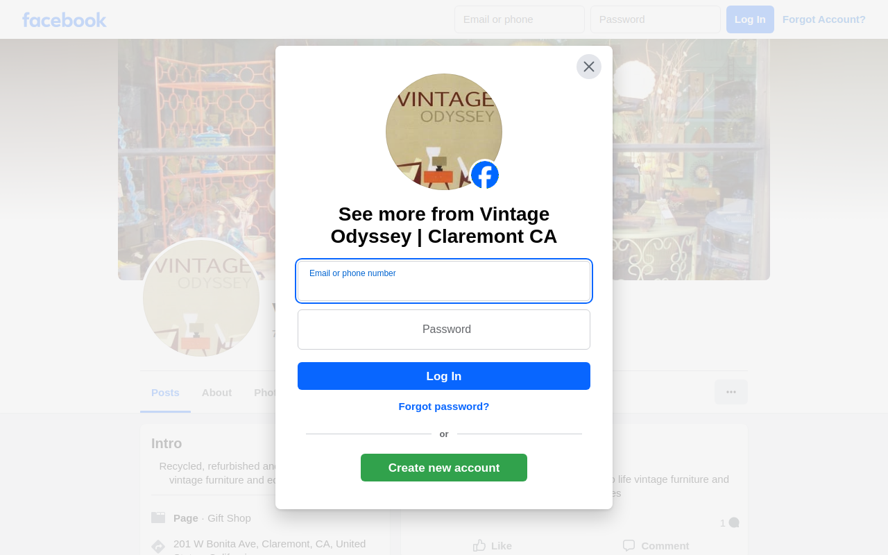 Vintage Odyssey website preview
